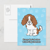 Cartoon Dog Cavalier King Charles Briefkaart (Voorkant / Achterkant)
