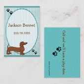 Cartoon Dog Children's Calling Card Contactkaartje (Voorkant / Achterkant)