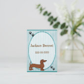 Cartoon Dog Children's Calling Card Contactkaartje (Staand voorkant)
