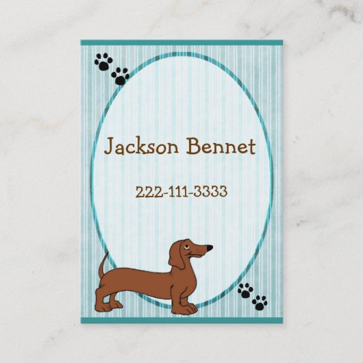 Cartoon Dog Children's Calling Card Contactkaartje (Voorkant)