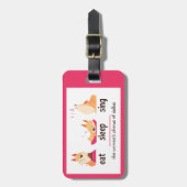 Cartoon Dog Eat Sleep Sing Bagagelabel (Voorkant verticaal)