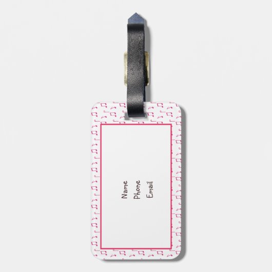 Cartoon Dog Eat Sleep Sing Bagagelabel (Achterkant verticaal)