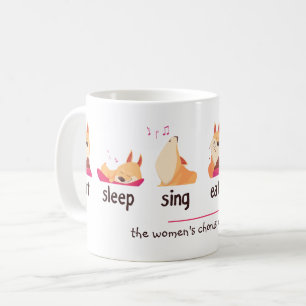 Cartoon Dog Eat Sleep Sing Koffiemok