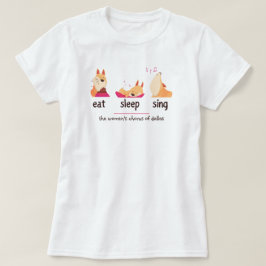 Cartoon Dog Eat Sleep Sing T-shirt