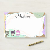 Cartoon dog gepersonaliseerd post-it® notes (Op bureau)