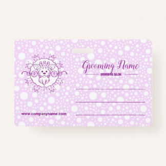 Cartoon Dog Illustratie voor Grooming Badge