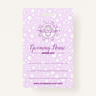 Cartoon Dog Illustratie voor Grooming Badge