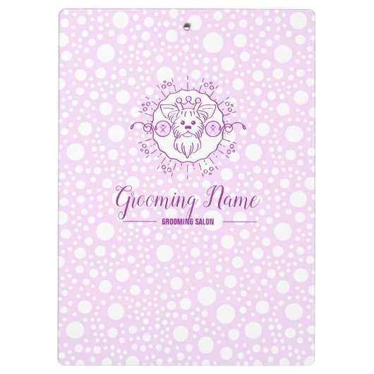 Cartoon Dog Illustratie voor Grooming Klembord (Achterkant)