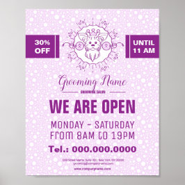 Cartoon Dog Illustratie voor Grooming Poster