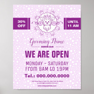 Cartoon Dog Illustratie voor Grooming Poster