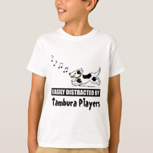 Cartoon Dog is gemakkelijk verstoord door Tambura- T-shirt