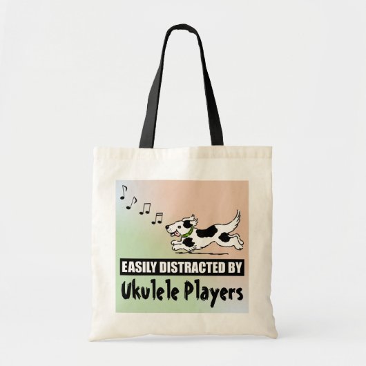 Cartoon Dog is gemakkelijk verstoord door Ukulele  Tote Bag (Voorkant)