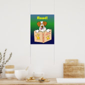 Cartoon Dog las Funny School Education Reading Poster (Keuken)