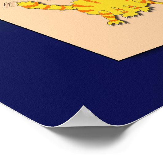 Cartoon Dog las Funny School Education Reading Poster (Hoek)