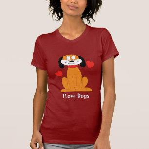 Cartoon Dog met hart T-shirt