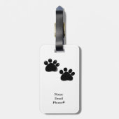 Cartoon Dog met roze kraag Bagagelabel (Achterkant verticaal)