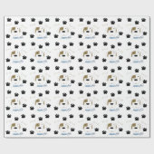 Cartoon Dog met schilderafdrukken Cadeaupapier (Vlak)