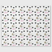 Cartoon Dog met schilderafdrukken Cadeaupapier (Vlak)