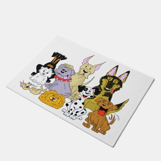 Cartoon Dog Pack Deurmat (Schuin)