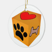 Cartoon Dog Paw Heart en Bone Keramisch Ornament (Links)
