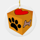 Cartoon Dog Paw Heart en Bone Keramisch Ornament (Achterkant)