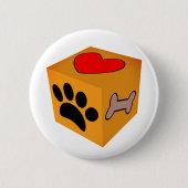 Cartoon Dog Paw Heart en Bone Ronde Button 5,7 Cm (Voorkant)