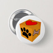 Cartoon Dog Paw Heart en Bone Ronde Button 5,7 Cm (Voorkant /achterkant)