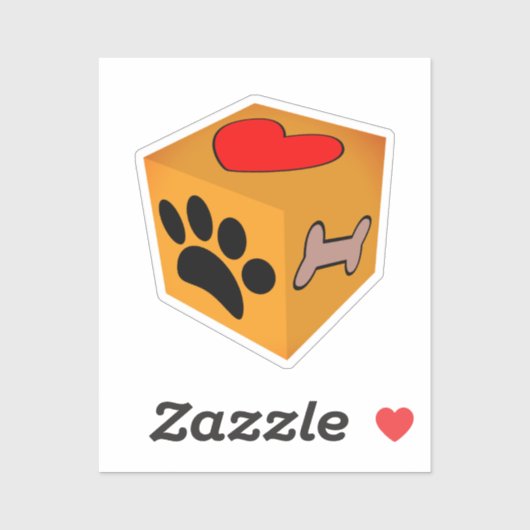 Cartoon Dog Paw Heart en Bone Sticker (Vel)