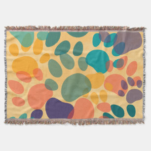 Cartoon Dog Paw Print Colorful Abstracte Art Deken