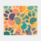 Cartoon Dog Paw Print Colorful Abstracte Art Fleece Deken (Voorkant (Horizontaal))