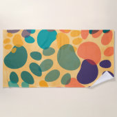 Cartoon Dog Paw Print Colorful Abstracte Art Strandlaken (Voorkant)