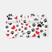 Cartoon Dog Paw Prints en Rode Harten Custom Bedankdoosjes (Uitgevouwen)