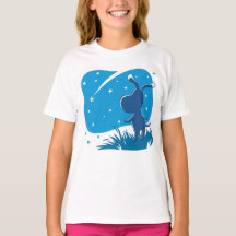 Cartoon Dog Puppy Shooting Star Blue Sky T-Shirt