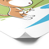 Cartoon Dog Puppy Vist Sun Lake Poster (Hoek)