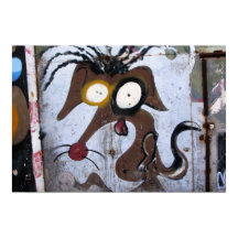 Cartoon Dog Street Art van Las Palmas