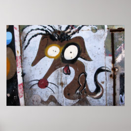 Cartoon Dog Street Art van Las Palmas Poster