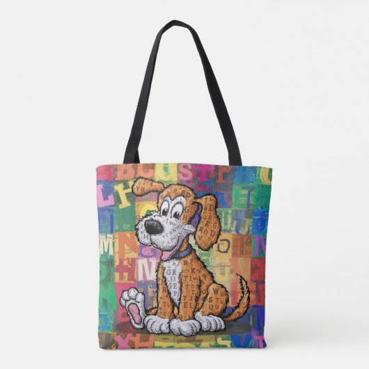 Cartoon Dog Tote Bag (Achterkant)