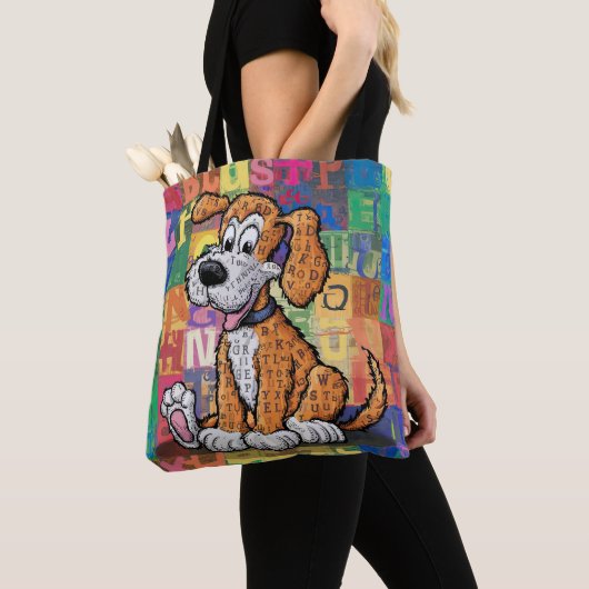 Cartoon Dog Tote Bag (Dichtbij)