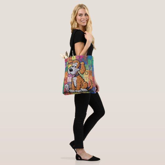 Cartoon Dog Tote Bag (Op model)