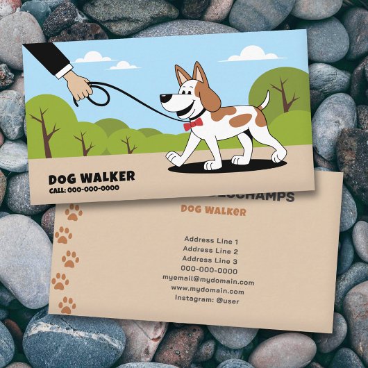 Cartoon - Dog Walker Visitekaartje