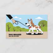 Cartoon - Dog Walker Visitekaartje (Voorkant)