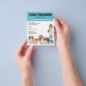 Cartoon Dogs en een meisje  Dog Trainer Flyer (Hand)