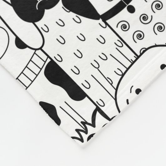 Cartoon Dogs Fleece Deken (Hoek)