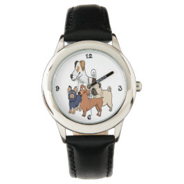 Cartoon Dogs Horloge