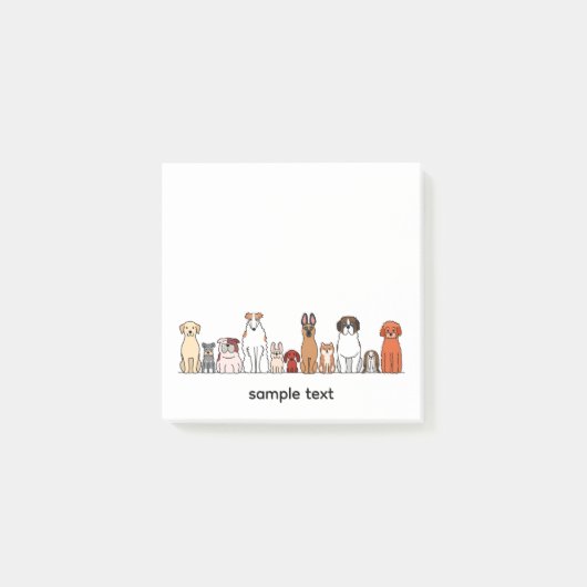 cartoon dogs in a row design1 post-it® notes (Voorkant)