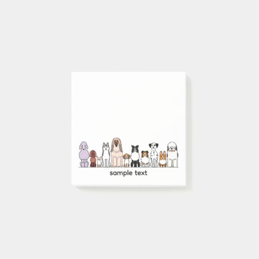 cartoon dogs in a row design2 post-it® notes (Voorkant)