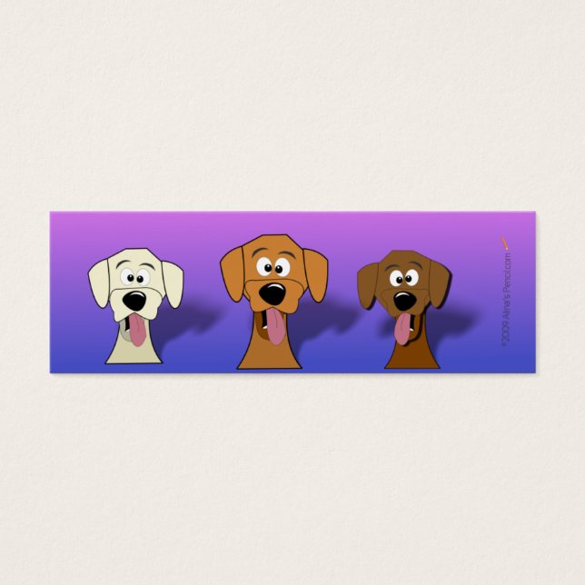 Cartoon Dogs Mini Bladwijzer Visitekaartjes (Voorkant)