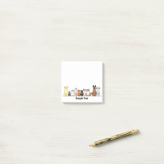 cartoon dogs postit post-it® notes (Op bureau)