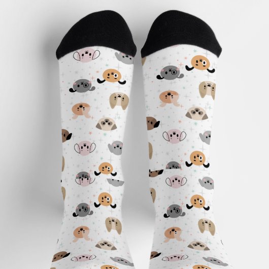 Cartoon Dogs Seamless Pattern Sokken (Top)