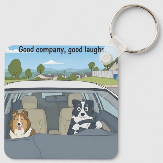 Cartoon dogs sleutelhanger (Achterkant)